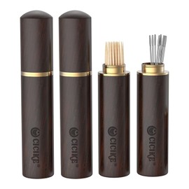cicike Wooden Pocket Toothpick Holder, Sewing Needles Case, Mini Storage Case On the Go (Pack of 4)