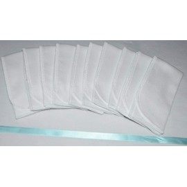 1 Ply 11x12 Inches White Cotton Birdseye Paperless Towel Set of 10 White Edging - Proudly Made in the USA!