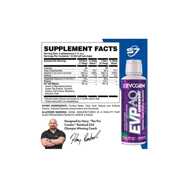 Suplemento Nutricional Evp Aq Evogen con Glicerol Sabor Uva para