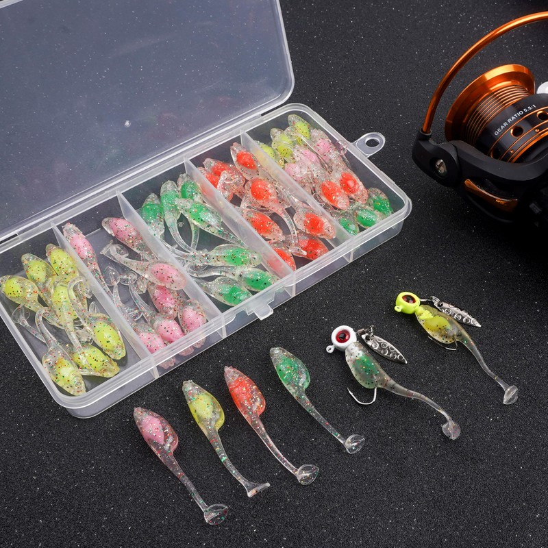 Crappie Lures Soft Plastic Lures Kit - 44pcs Crappie Baits