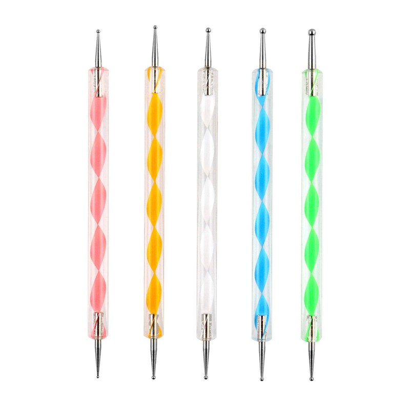 QWORK 10PCS Dotting Tools Set for Nail Art, Embossing Pattern