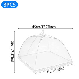 YDHfdc 3 Pcs Food Covers Mesh Pop Up Food Net Cover Collapsible Mesh Food Cover Reusable Fly Covers for Food, Fruits, Picnics, Camping