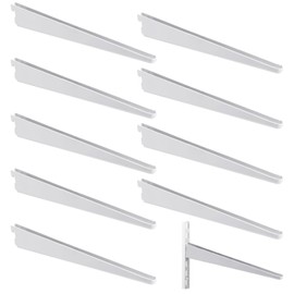 Yalikop 10 Pack Adjustable Shelf Brackets for Double Track System Closet Organization Heavy Duty Wire Shelf Brackets (White,9 Inches)