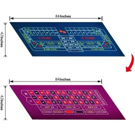 Luckin Sports 84 X 42 Inches Texas Holdem/Blackjack and Roulette/Craps Gambling Tablecloth, Flannel, Double Sides,100% Durac Waterproof, Washable and Ironable. (Blue/Purple)