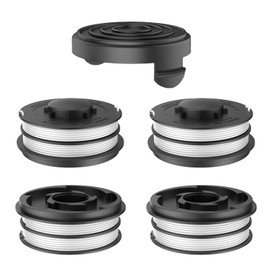 CHIHOLEN Pack of 4 Grass Trimmer Line Spool Compatible with Einhell 3405685, Replacement Thread Spool for Einhell GC-ET 4530 Aldi Gardenline GLR GLT, Diameter 2 mm - 10 m, with Spool Cover TLE-02-1 (4