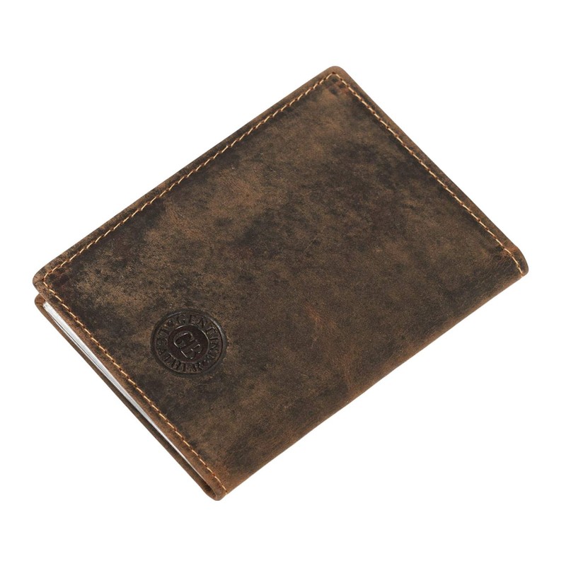 Greenburry 1794-25 Vintage Leather ID Card Holder Handmade, brown, Vintage