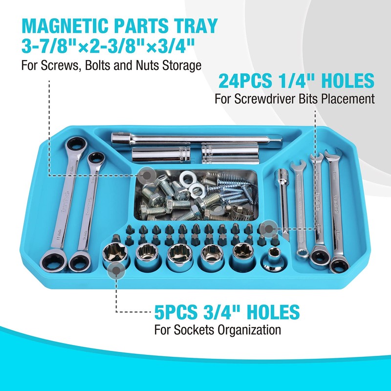 DURATECH 2-Piece Silicone Tool Tray, Premium Non-Slip Flexible Tool Organizer