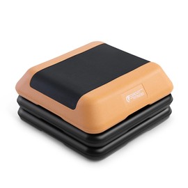 Circuit Fitness by Marcy 16 x 16 inches Adjustable Height Aerobic Step Platform with 2 Risers, Non-Slip Rubber Surface, Home Exercise Fitness Training, Peach Fuzz, STEP-PEACH01-2R