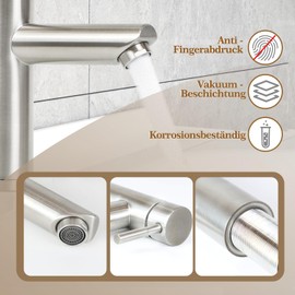 Laittiin Bathroom Sink Mixer Tap Stainless Steel Bathroom Tap Washbasin Mixer Tap Hot and Cold Water Tap Single Lever Mixer Tap High Pressure for Kitchen Toilet