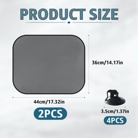 Sonnenschutz Auto Baby, 2 Stück Autofenster Sonnenschutz Kinder, Auto Seitenscheibe Mit UV Schutz, Universal Sonnenblende Kinder Mit Saugnäpfen (44x36 cm)