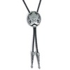 Ivory Falcon Western Bolo Tie, Silver Lone Star Bolo Tie