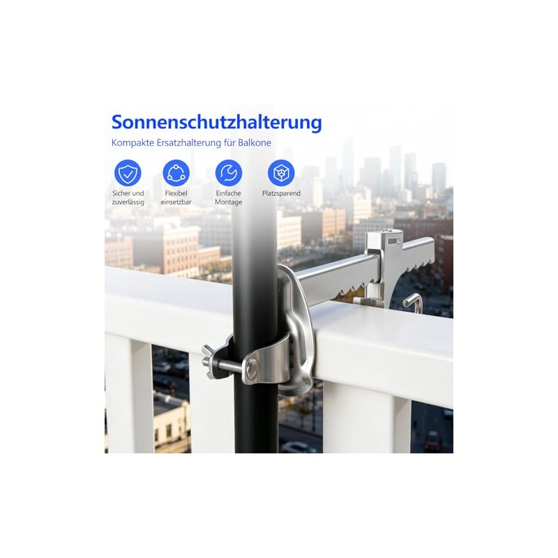 Parasol Holder Balcony Railing 32 mm/25 mm, Parasol Holder Balcony,