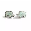 Tisoro 925 Solid Sterling Silver White Opal Lucky Elephant Stud