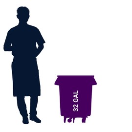 Monolith Limited 32 Gallon Round Trash Can with Lid and Dolly / 130 Liters Commercial Trash Can Trash Bin Kitchen Garbage Can Waste Basket Bin Durable Waste Container Heavy-Duty Janitorial Can (Blue)