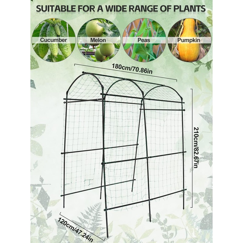 7FT Garden Arch Trellis for Climbing Plants Outdoor, Kalolary Extra