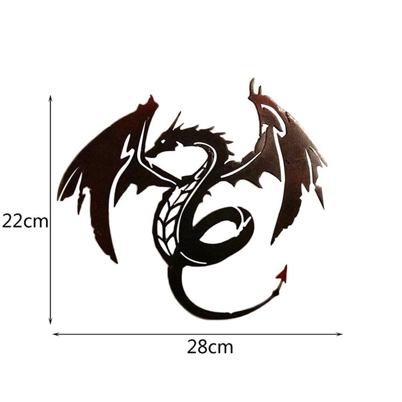 Dragon Sculpture Wall Art, Metal Dragon Decoration for Home, 28