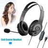 RETROGOO Call Center Headset Stereo Headphones with Noise Cancelling Microphone