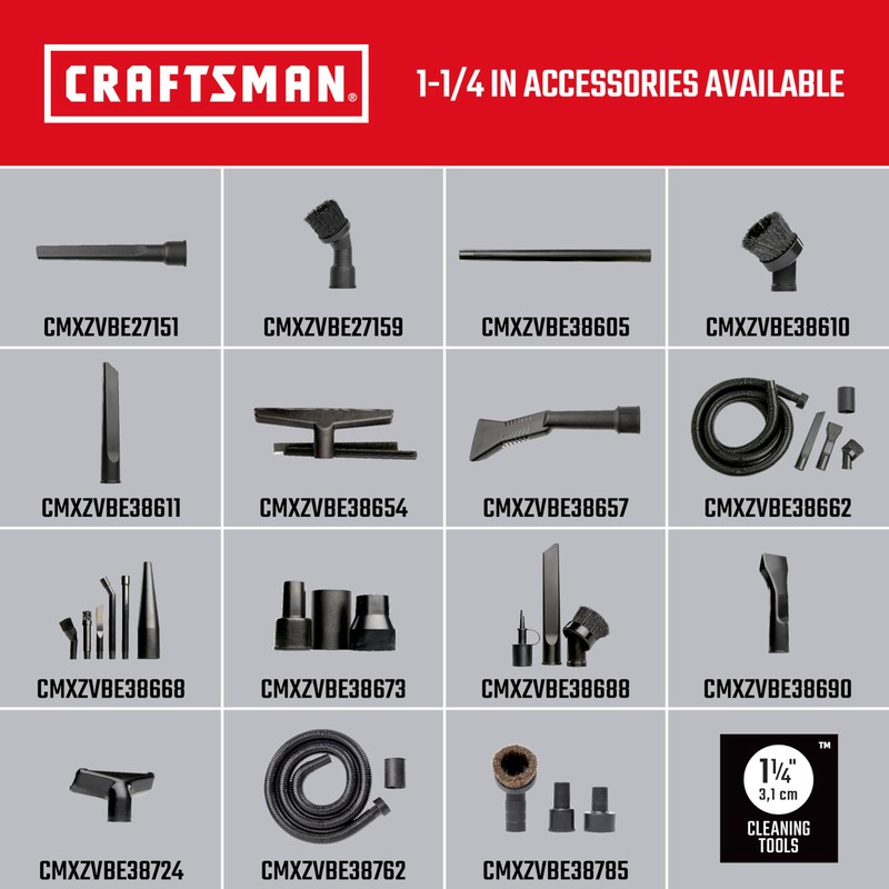 CRAFTSMAN CMXZVBE38654 1-1/4 in. Wet Nozzle/Floor Brush Wet Dry Vac