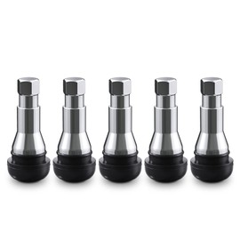 CKAuto TR413AC Chrome Rubber Snap-in Tire Valve Stems (5 Pack)