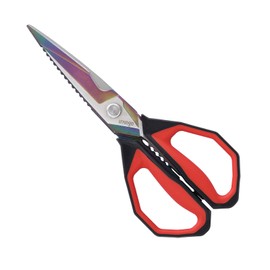 LIVINGO Sharp Kitchen Scissors for Food - Titanium Coated Forged Stainless Steel Heavy Duty Shears All Purpose for Cooking Utility Cutting Poultry Turkey Bone, Meat, Dishwasher Safe, 9 Inches