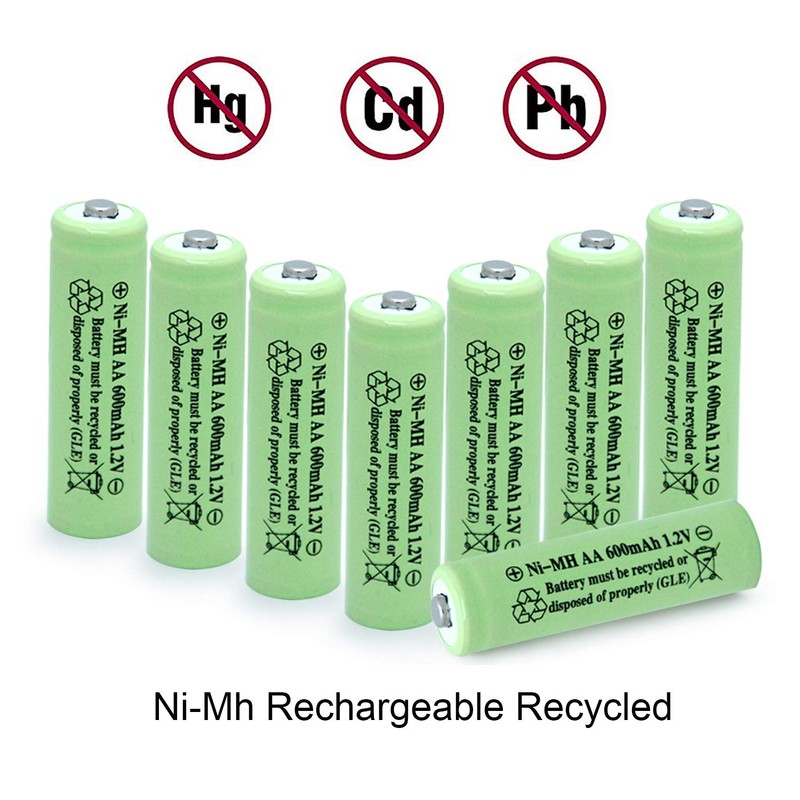 QBLPOWER AA Ni-MH 600mAh 1.2V Rechargable Solar Light Batteries for