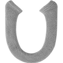 Toilet Seat Cover with Snaps Fixed, Thicker Soft Toilet Seat Warmer Cover for Bathroom, Washable Stretchable Toilet Seat Covers, Fits Most Round, Oval and Elongated Toilet Seat, Light Gray