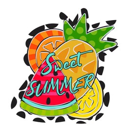 Summer Wooden Decor Watermelon Lemon Table Signs Sweet Summer Wooden Plaque for Summer Party Swimming Pool Kitchen