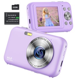 AKJJHFUE Digita|CameraFHD 1080P Kids Camera with 32GB SD Card 16xDigita|Zoom Portable Smal|CameraCompact Point and Shoot Camera Mini Digita|Camera for Teens Kids Boys Girls Students Seniors-Purple