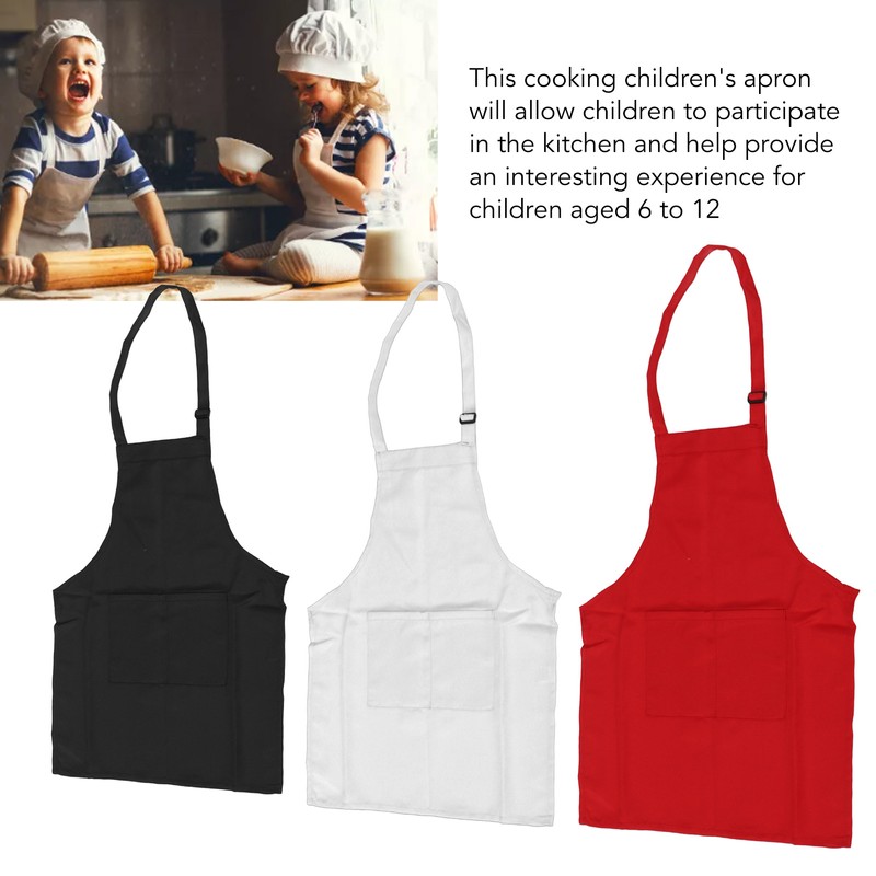 3Pcs Children Aprons Baking DIY Kids Aprons with Pockets for
