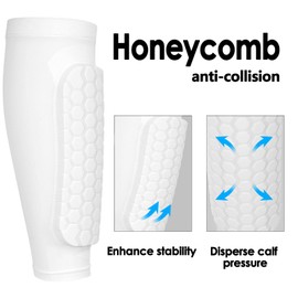 Linkidea Honeycomb Football Shin Pads for Kids Teens, Lightweight Football Shin Pads Cover, Breathable and Easy to Put on Football Shin Pads (1 Pair/Black, S)