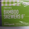 Handgards 200 PCS 6" Bamboo Skewers Natural Wooden 6 inch