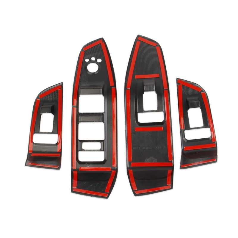 Carbon Fiber Window Lift Switch Panel Cover Trims for Jeep