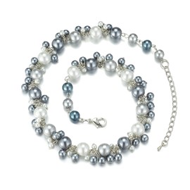 Bulinlin Pearl Necklace Women's Pearl Statement Choker Necklace Boho Colourful Fashion Jewellery Birthday Gifts for Women, Pearl, No Gemstone