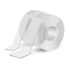 Mineweii Double Sided Nano Tape Heavy Duty Multipurpose Size - 2" & 1.2" - 2×120" in Total - Adhesive Removable Acrylic Clear Mounting Tape for Hanging Decor Carpet Wall (1.2" & 2")