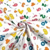 Polycotton Fabric Rainbow Numbers Words Learning Nursery School Kids (Price