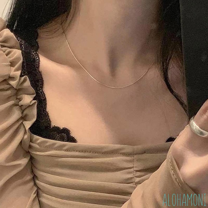 ALOHAMONI Women's Aloha Moni Snake Chain Necklace Choker Fine Thin