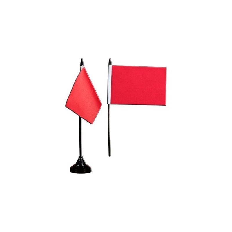 Flaggenfritze Table Flag Plain Red + Free Sticker