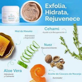 Era Organics Exfoliante facial y exfoliante facial de microdermabrasión, mascarilla exfoliante de calidad de spa con miel de manuka y nuez exfoliante 