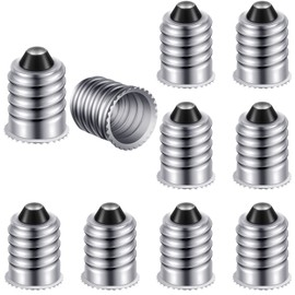15 Pieces E14 to E12 Adapter Converter Lamp Adapter European Base (E14) to Candelabra Screw (E12) Socket Reducer European Base to Candelabra Screw Light Socket Reducer (Silver)