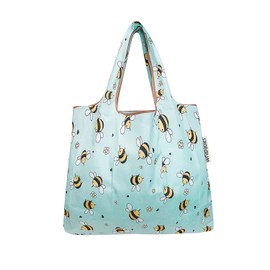Bowbear Small Foldable Nylon Reusable Shopping Grocery Bag, Busy Bees