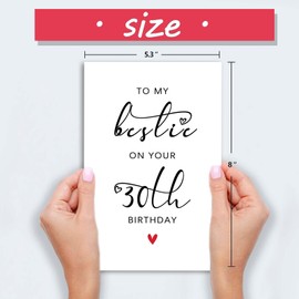 Zyulin Bestie 30th Birthday Card, 30th Birthday Card for Her Women Best Friend, 30th Birthday Gifts for Sister Female Friend, To My Bestie On Your 30th Birthday