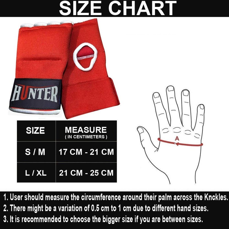 HUNTER Gel Padded Inner Gloves with Hand Wraps for Boxing
