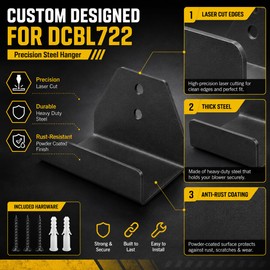Metal Wall Mount Hanger for Leaf Blower, Compatible with DeWalt DCBL722 , Heavy-Duty Garage Tool Holder with Hardware for Secure Storage