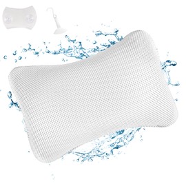 VMUTGA Bath Pillow, Ergonomic Pillow for the Bathroom, Bath Pillow with 2 Strong Suction Cups, Spa Bath Pillow for Optimal Neck Relaxation