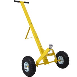 Adjustable Boat Trailer Dolly Heavy Duty Solid Steel 600 Pound Capacity Trailer Dolly with Adjustable Hitch Ball Height and 2 Wheels 10 Inch Flat Free Tires,Yellow