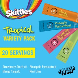 SINGLES TO GO! Skittles Singles To Go Drink Mix Variety Pack Wild Berry 20 Sticks 1.92 Ounce