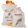 Natural Linen Bread Bags,2 PCS Reusable Bread Storage Bags Eco