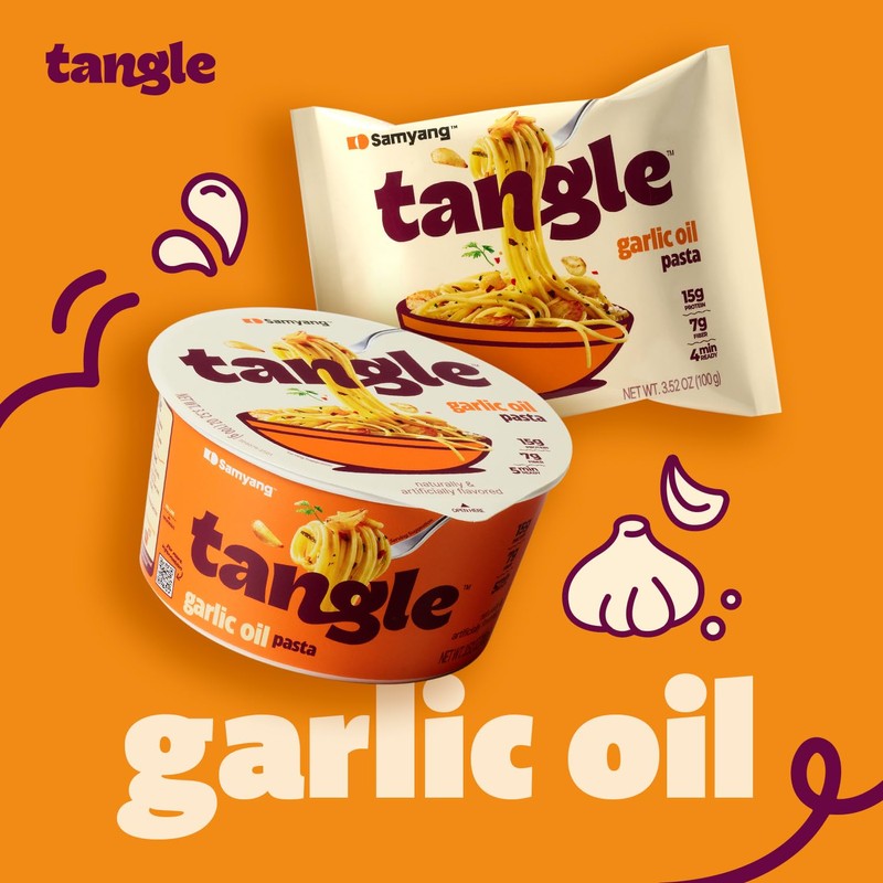 Samyang Tangle Garlic Oil Spaghetti Aromatic Roasted Garlic and Olive