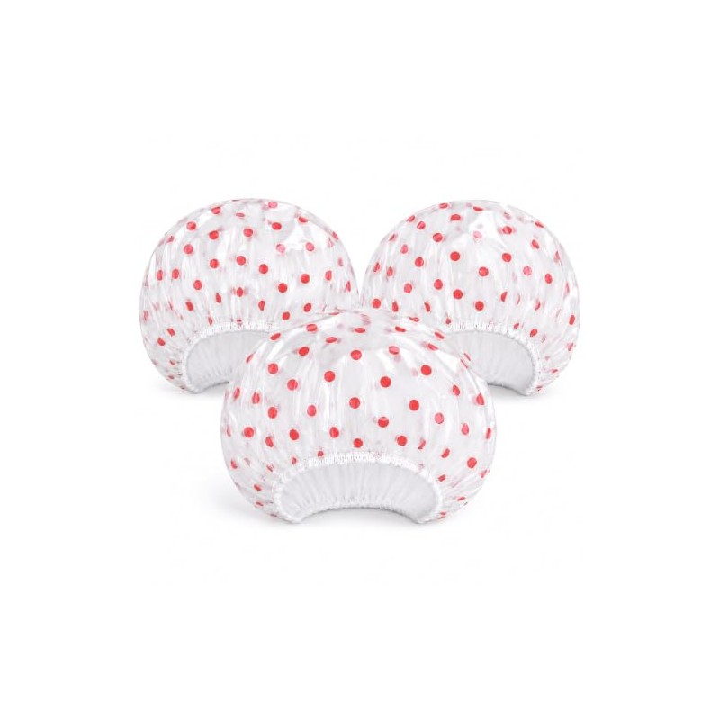 Set de 3 Gorros para Baño Impermeables, Gorra de Ducha
