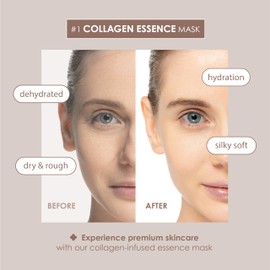 Innerest Original Derma Beauty - 24PK Collagen Face Masks Vegan Ultra Moisturizing Face Masks Skincare Sheet Masks Set for Beauty & Personal Care Korean Face Mask (Coconut)